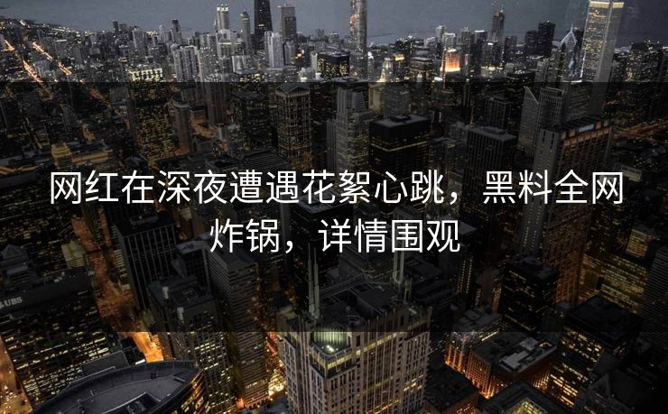 网红在深夜遭遇花絮心跳，黑料全网炸锅，详情围观