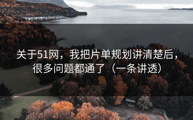 关于51网，我把片单规划讲清楚后，很多问题都通了（一条讲透）